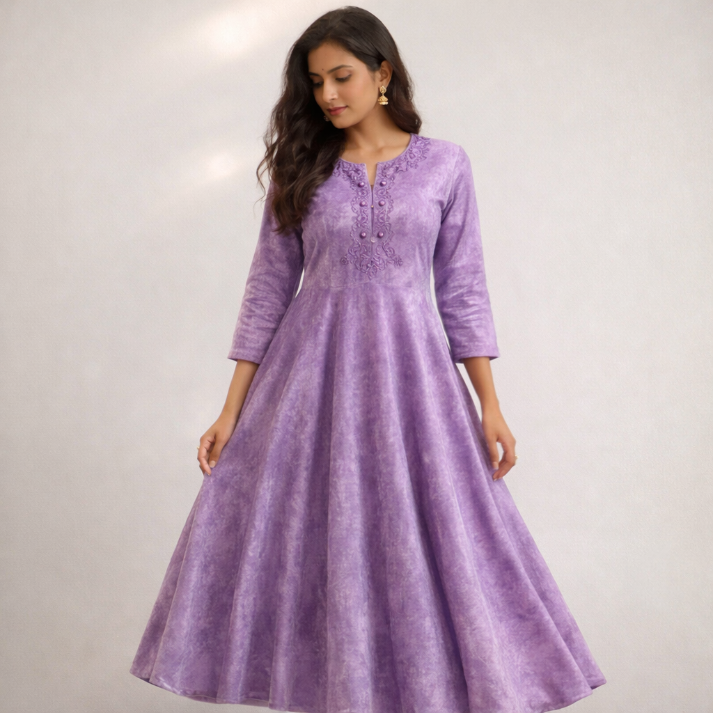 Plain Velvet Fabric Lavender – 1 Meter Unstitched Blouse Fabric | 44 Inch Width | 220 GSM
