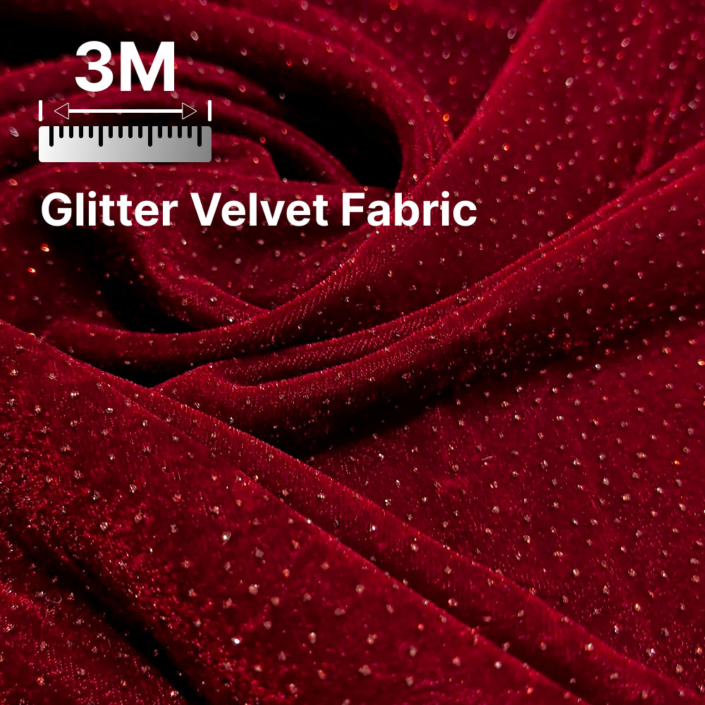 Premium Sparkle Velvet Fabric for Blouse, Lehenga, Gown & Party Wear | 44 Inch Width | 200–220 GSM | Multiple Colors Available