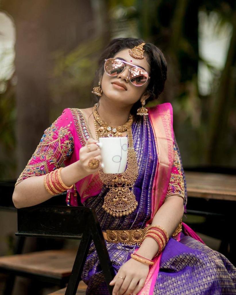 Lustrous Banarasi Soft Silk Saree in elegant sheen