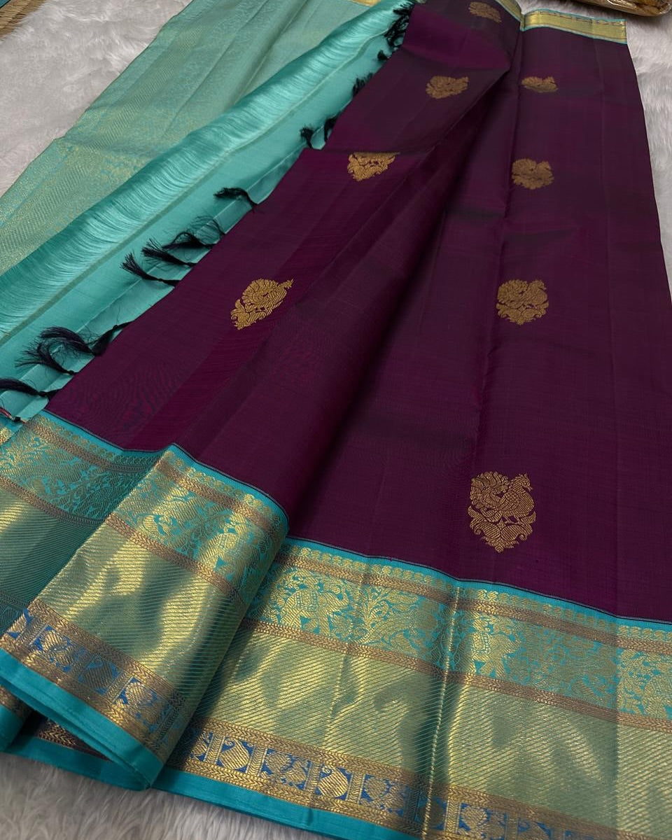 Radiant Grace Banarasi Soft Silk Saree with Gold Weaving