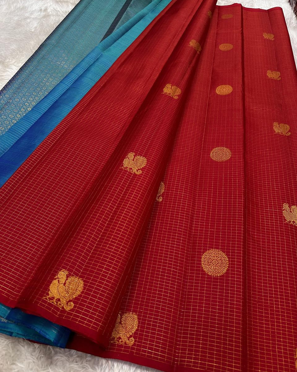 Regal Radiance Banarasi Soft Silk Saree with Gold Zari Weaving – Colour 4