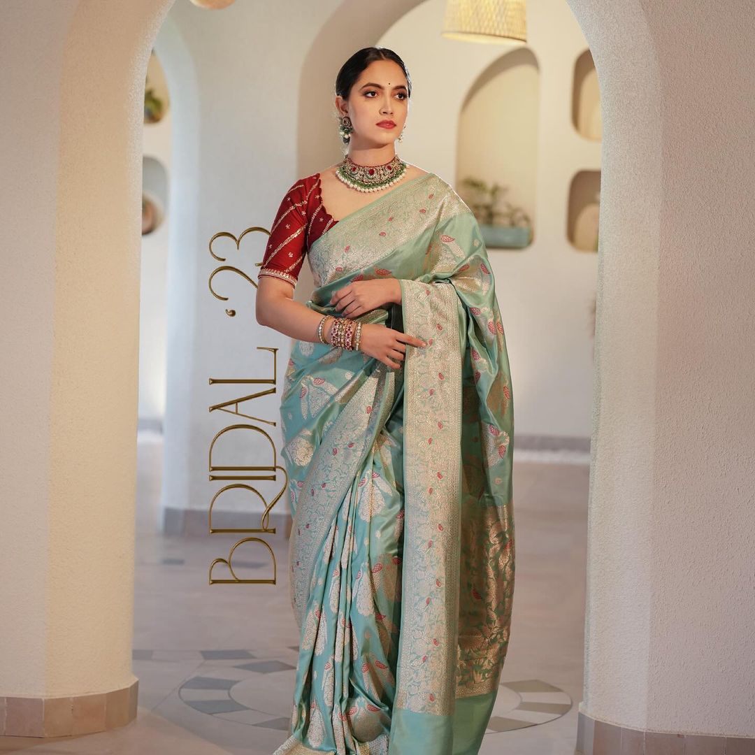 Majestic Heritage Banarasi Silk Saree with Gold Zari