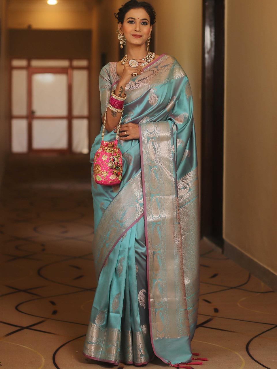 DCPL Banarasi Soft Silk Saree – Colour 5 | Elegant Minimal Weave Design