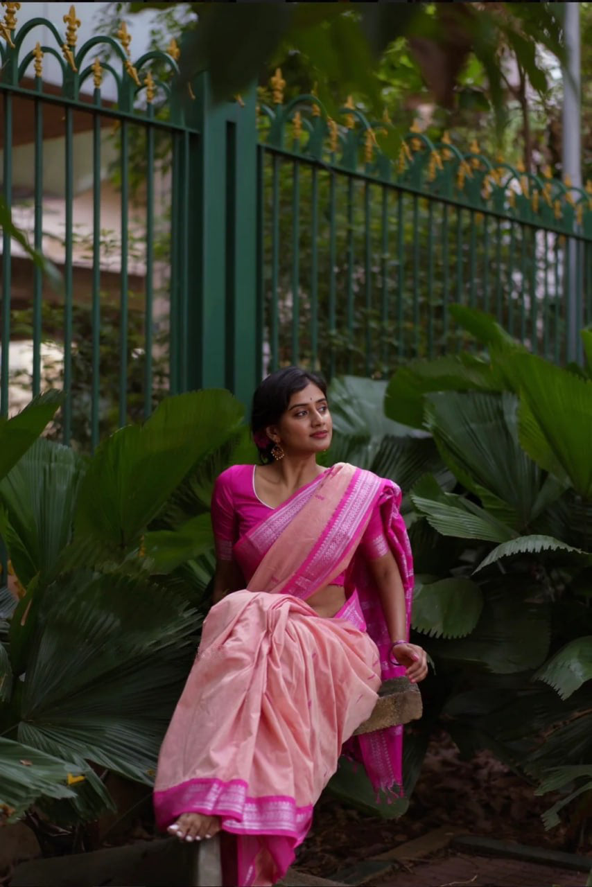 Ethereal Majesty Banarasi Soft Silk Saree Gold Zari