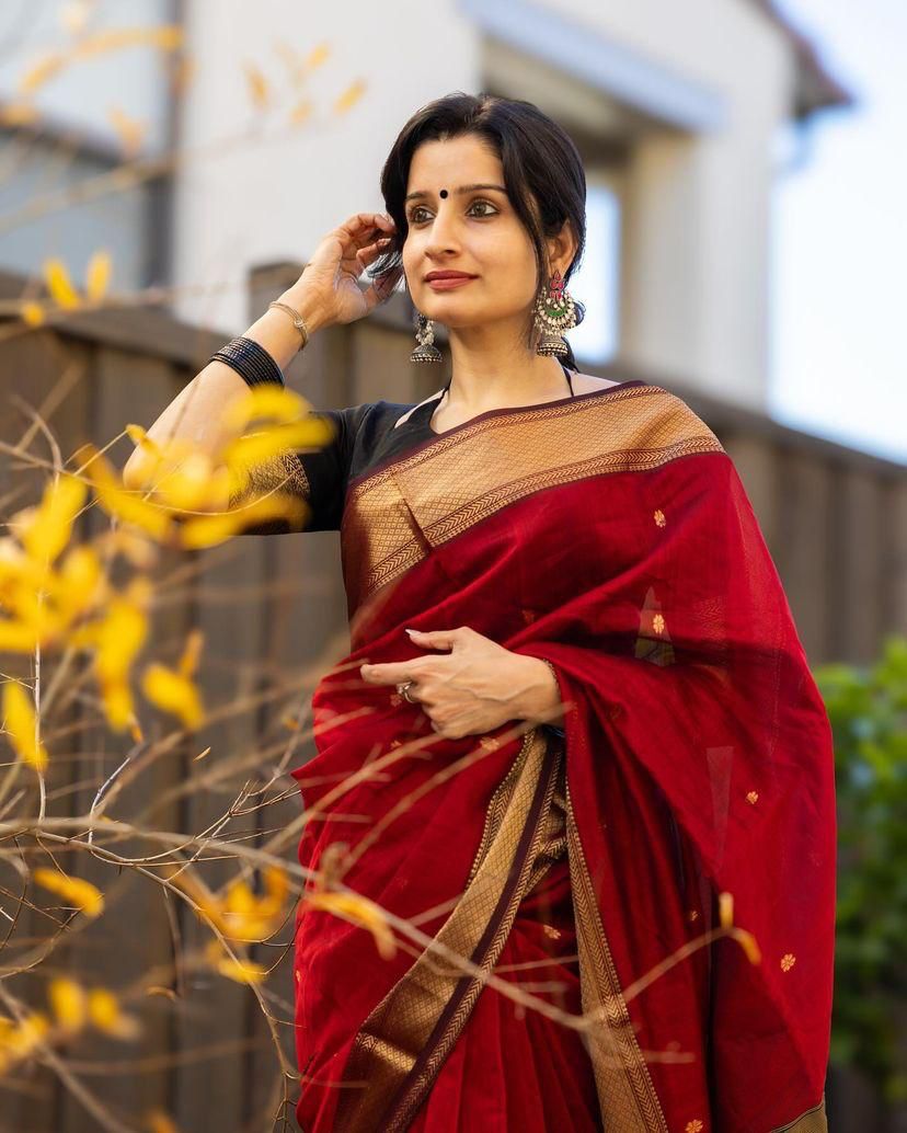 Banarasi Soft Silk Saree with Gold Zari Work