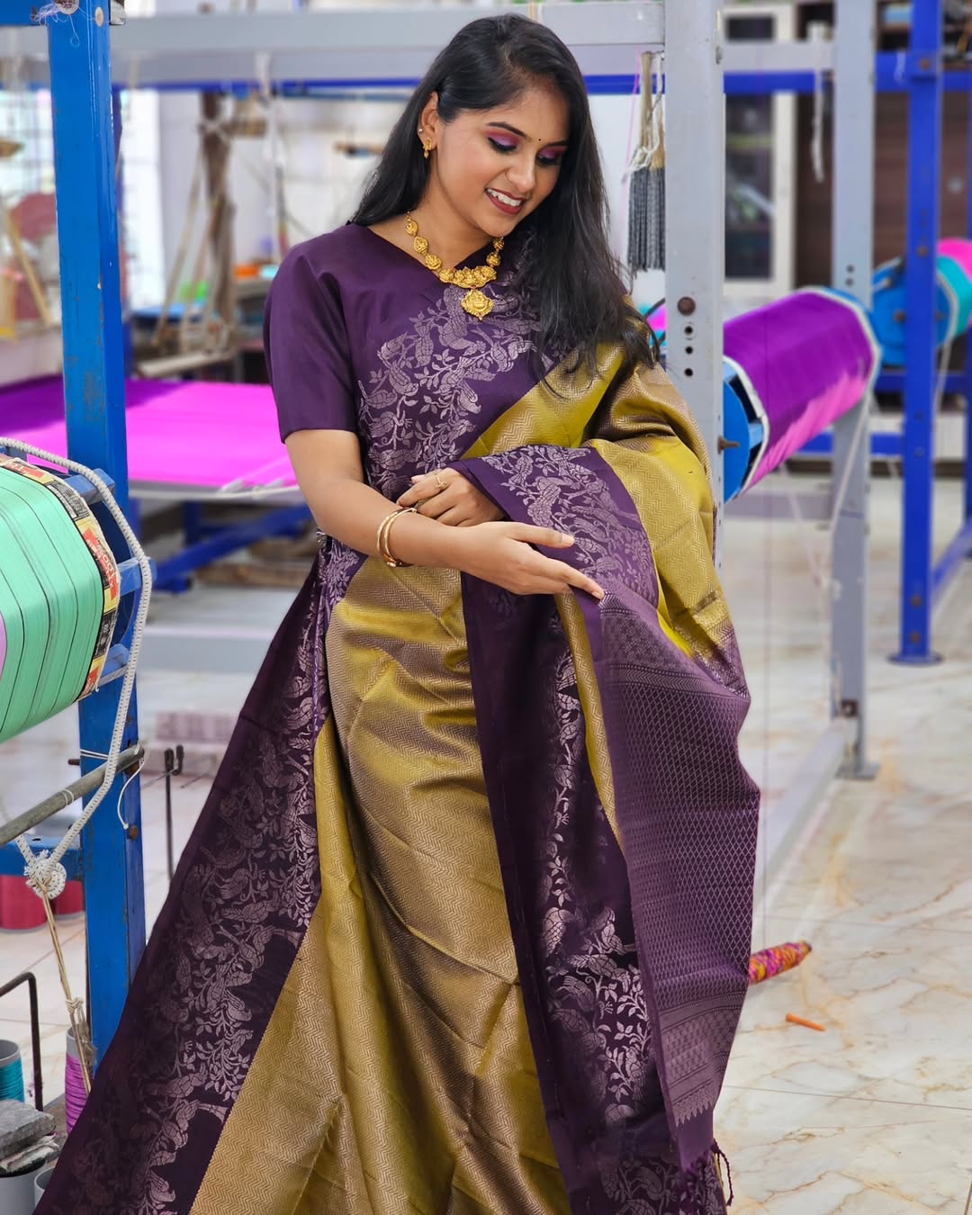 Banarasi Soft Silk Saree Colour 1 with Gold Zari Weaving by DCPL