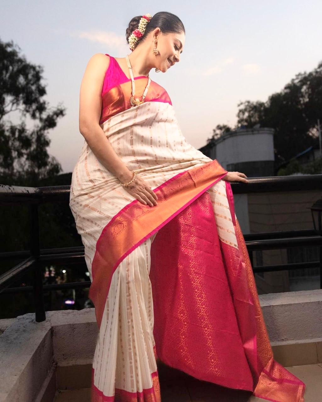 Regal Charm Banarasi Silk Saree with Copper Zari