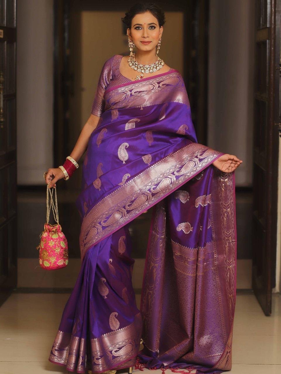 DCPL Banarasi Soft Silk Saree – Colour 5 | Elegant Minimal Weave Design