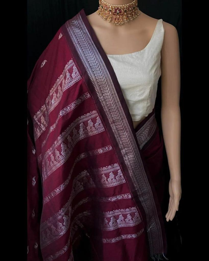 Banarasi Soft Silk Saree with Traditional Zari Motifs – Colour 1 (500GM)