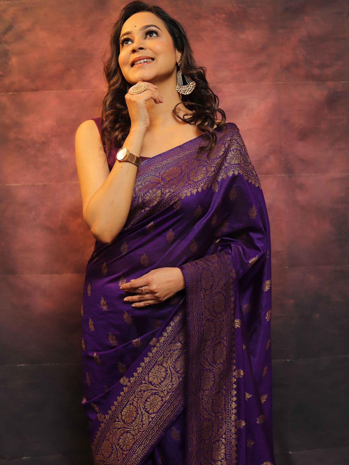 Majestic Banarasi Soft Silk Saree with Opulent Brocade & Designer Pallu – Colour 1