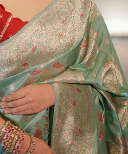 Majestic Heritage Banarasi Silk Saree with Gold Zari