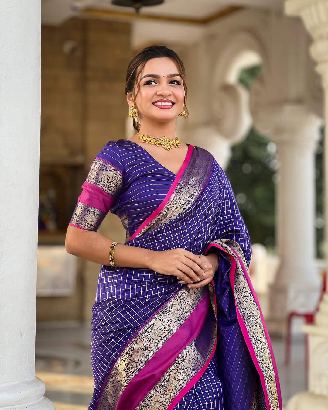Ethereal Grace Banarasi Soft Silk Saree Colour 1