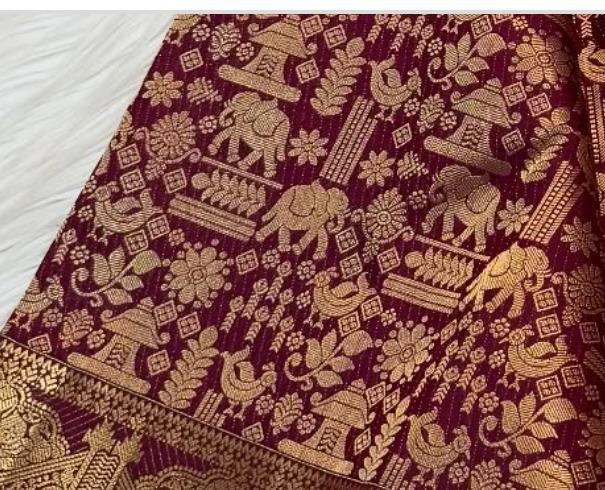 DCPL Banarasi Soft Silk Saree Colour 1 with Gold Zari Weaving – Serene Aura Collection
