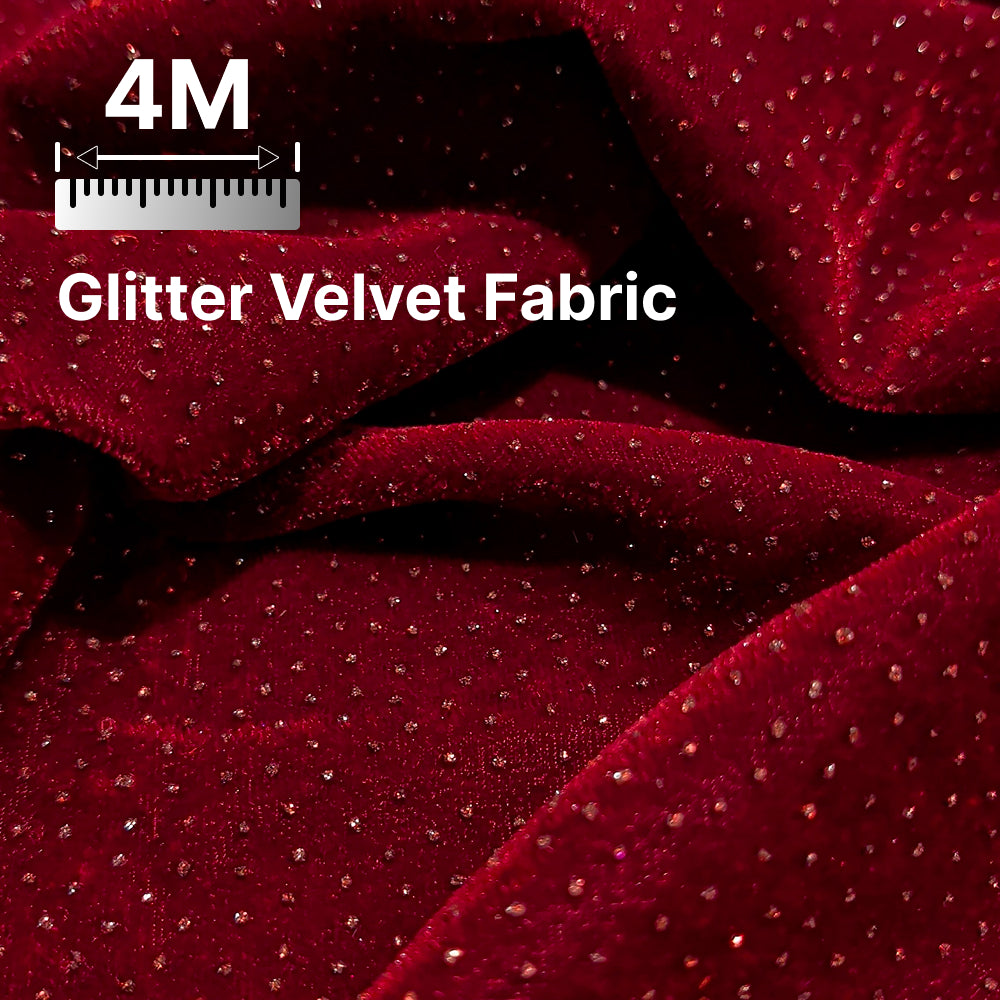 Premium Sparkle Velvet Fabric for Blouse, Lehenga, Gown & Party Wear | 44 Inch Width | 200–220 GSM | Multiple Colors Available