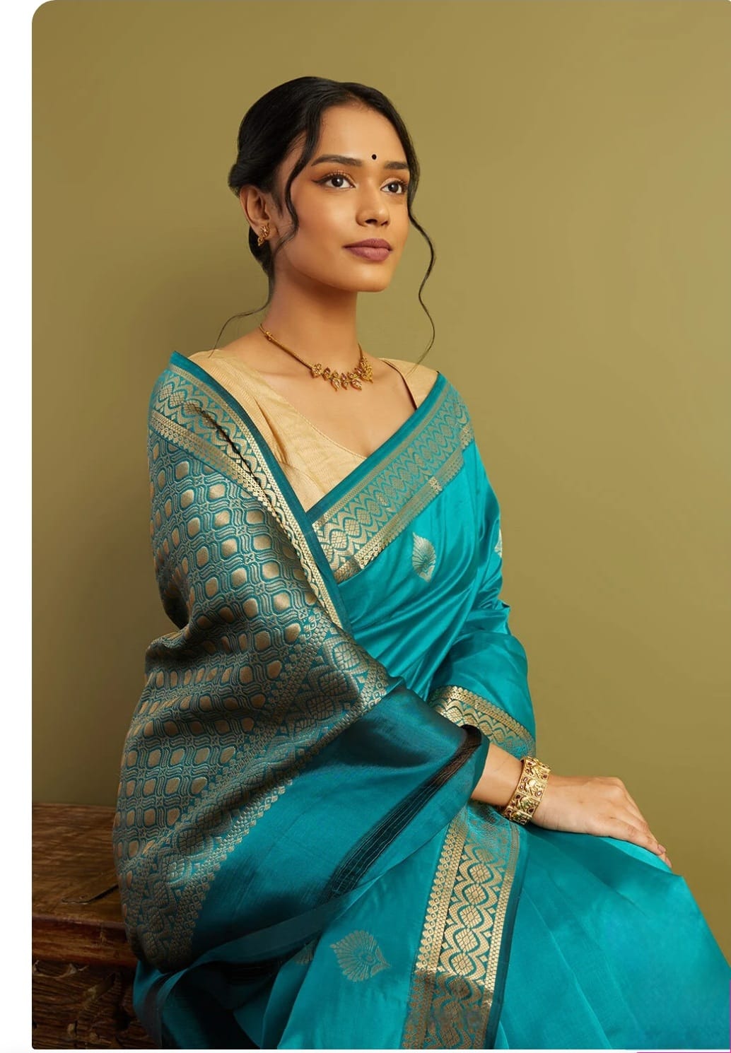 Weave Heritage Banarasi Soft Silk Saree with Gold & Silver Zari – Colour 1