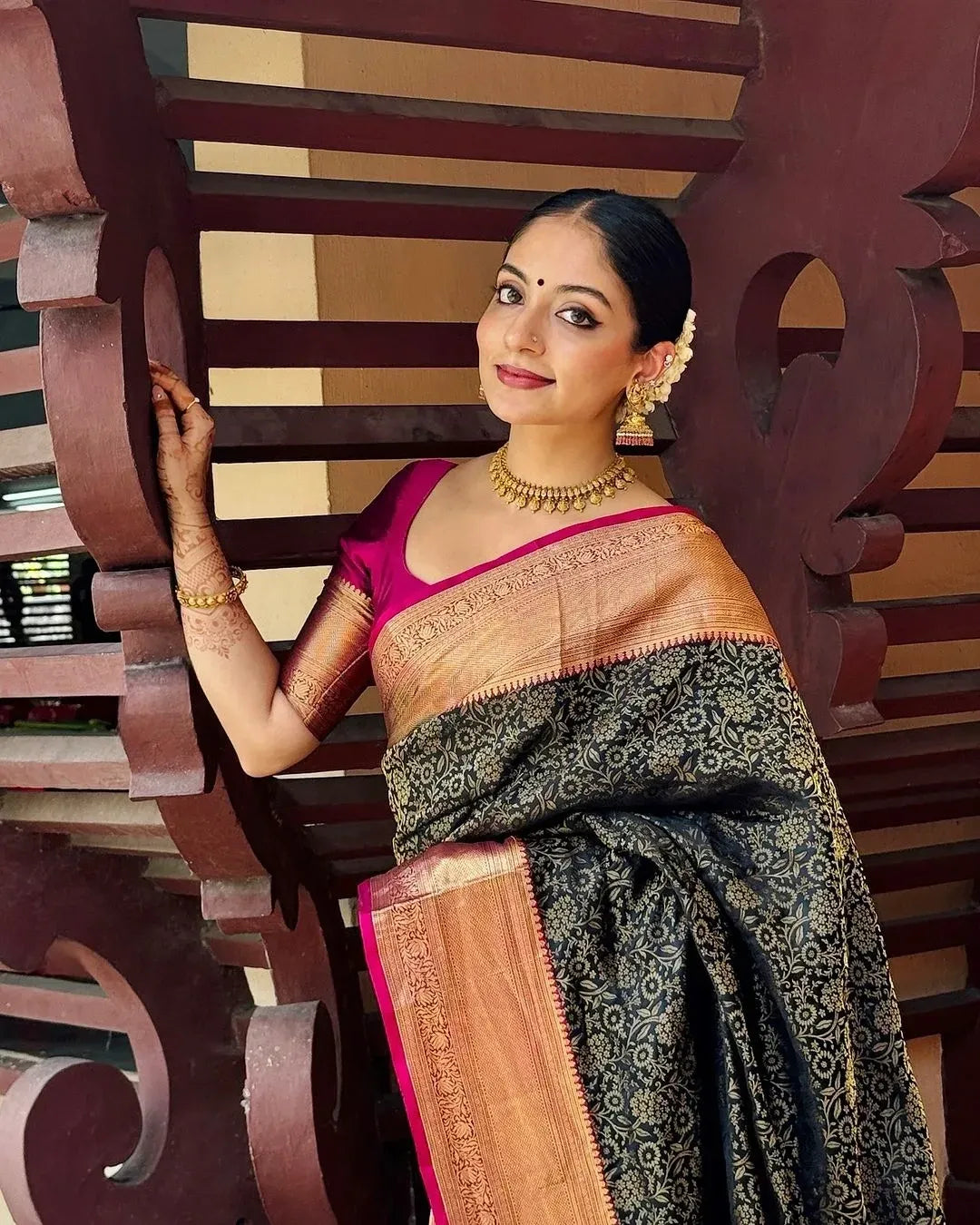 Radiant Majesty Banarasi Soft Silk Saree with Gold Zari