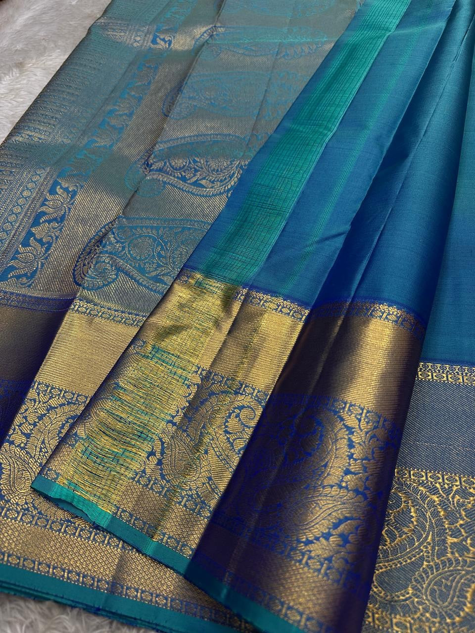 Ethereal Grace Banarasi Soft Silk Saree Gold Zari