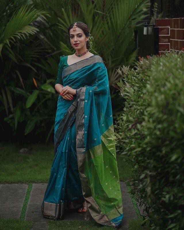 Banarasi Soft Silk Saree with Gold Zari Work