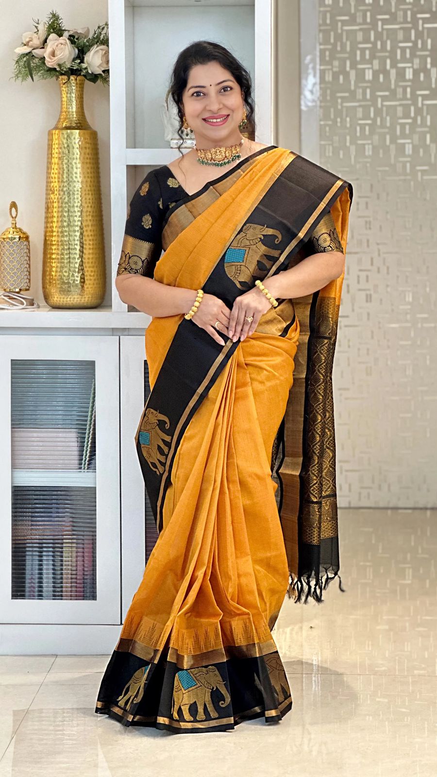 Radiant Simplicity Banarasi Soft Silk Saree Copper Zari