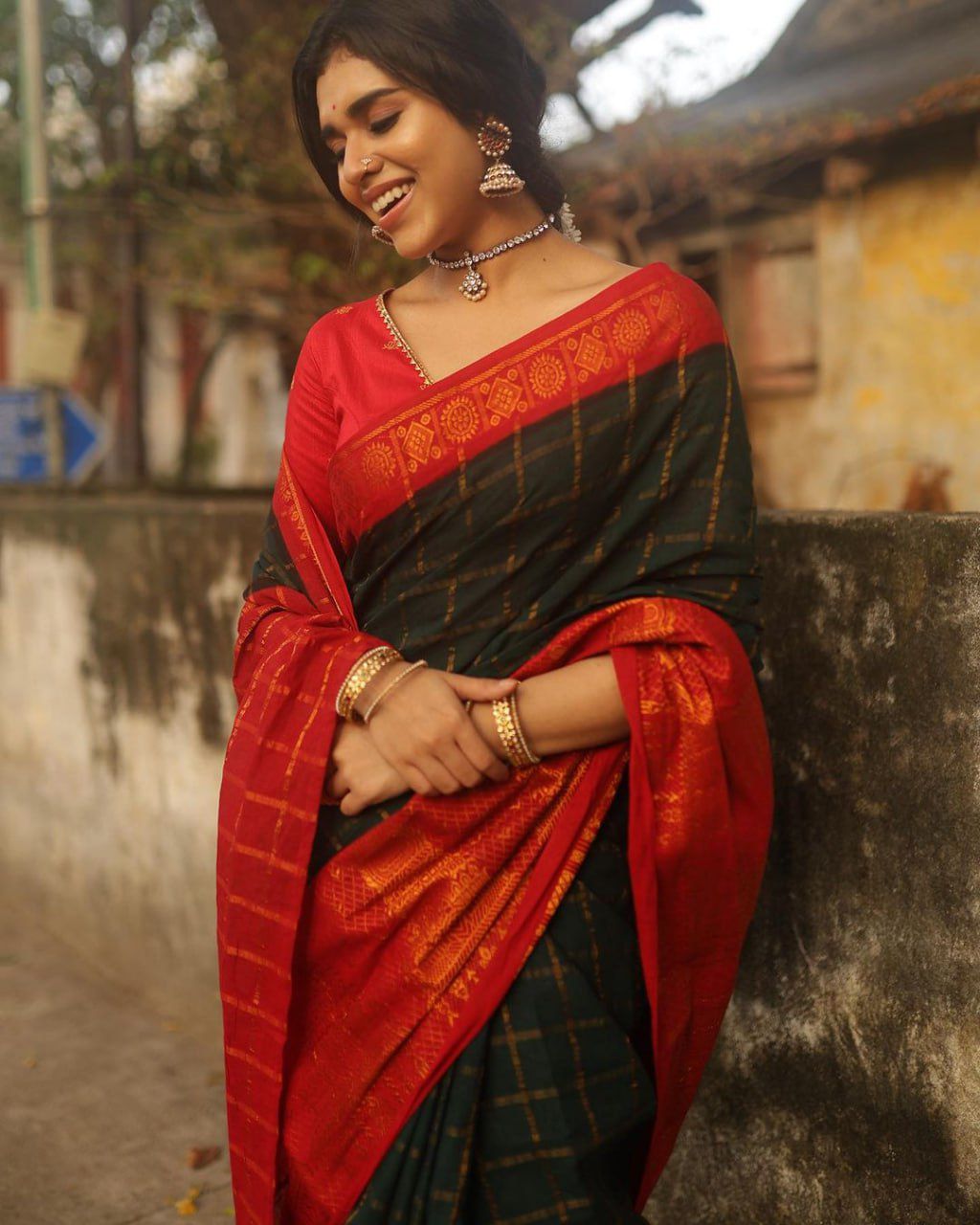 Timeless Grace Banarasi Silk Saree with Copper Zari