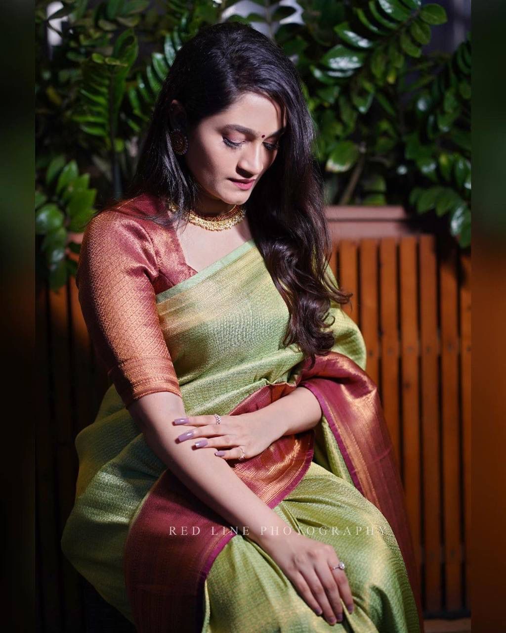 Fuchsia Banarasi Katan Silk Saree with Copper Zari Floral Weave