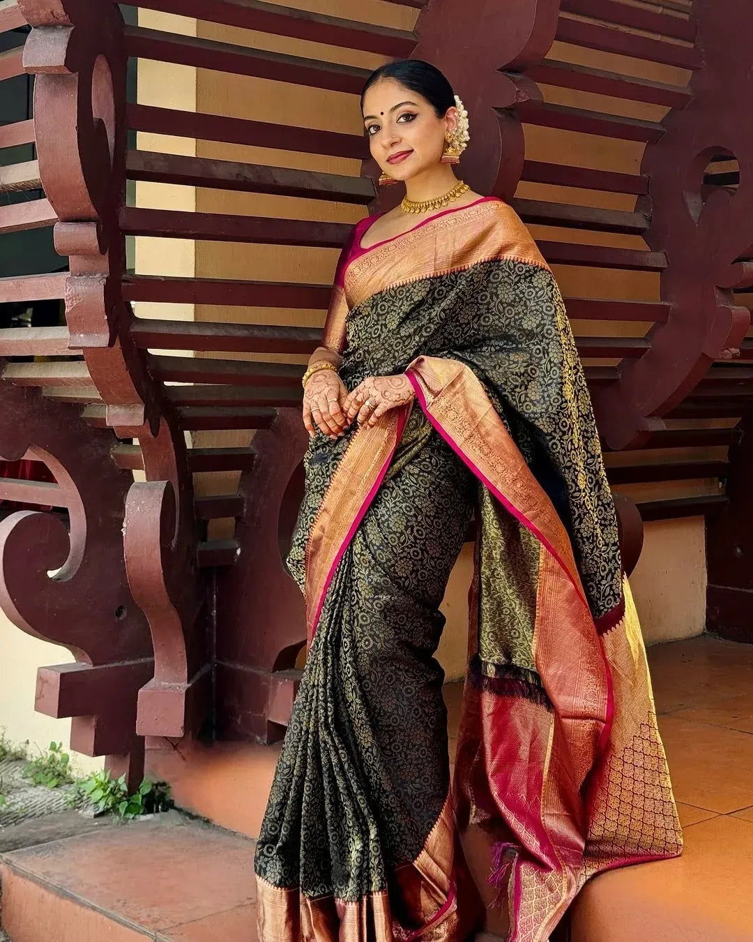 Radiant Majesty Banarasi Soft Silk Saree with Gold Zari