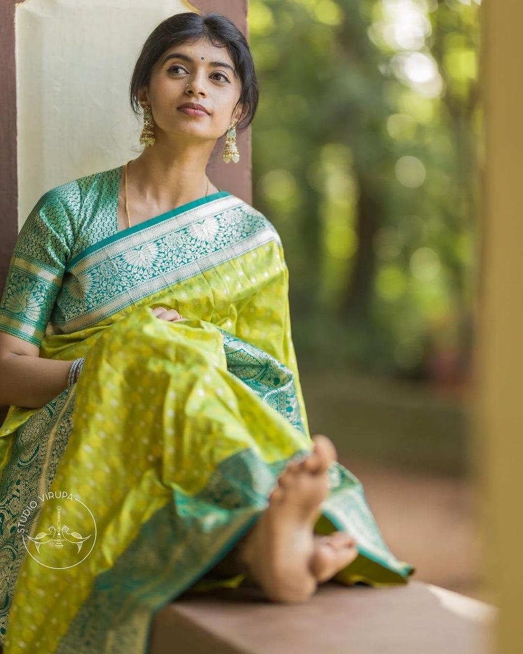 Majestic Opulence Banarasi Soft Silk Saree Gold Zari