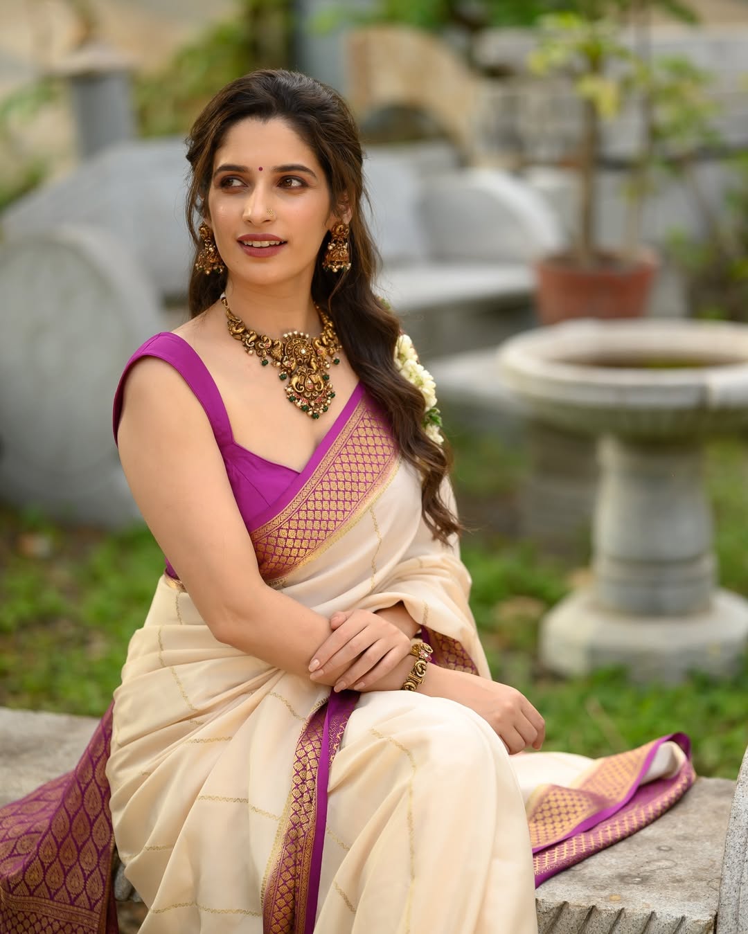 Ethereal Glow Banarasi Soft Silk Saree with Gold Zari