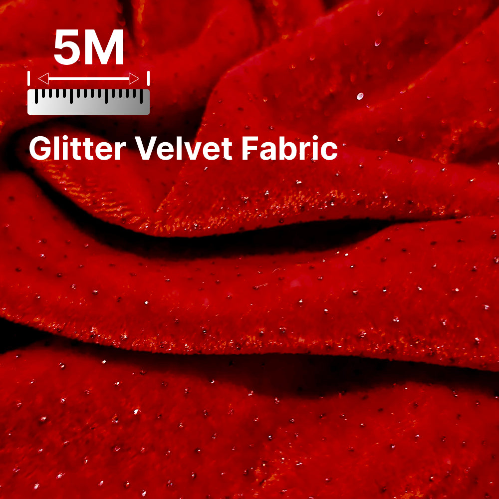 Premium Sparkle Velvet Fabric for Blouse, Lehenga, Gown & Party Wear | 44 Inch Width | 200–220 GSM | Multiple Colors Available