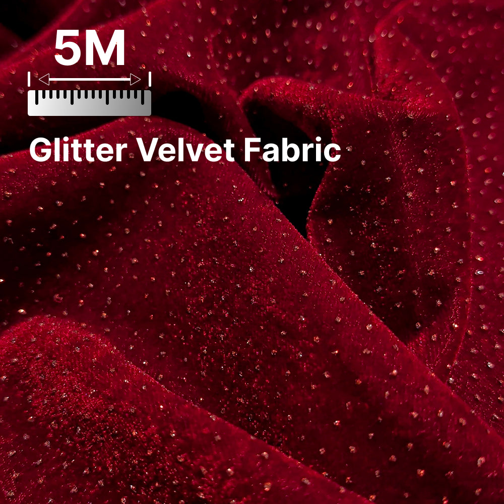 Premium Sparkle Velvet Fabric for Blouse, Lehenga, Gown & Party Wear | 44 Inch Width | 200–220 GSM | Multiple Colors Available
