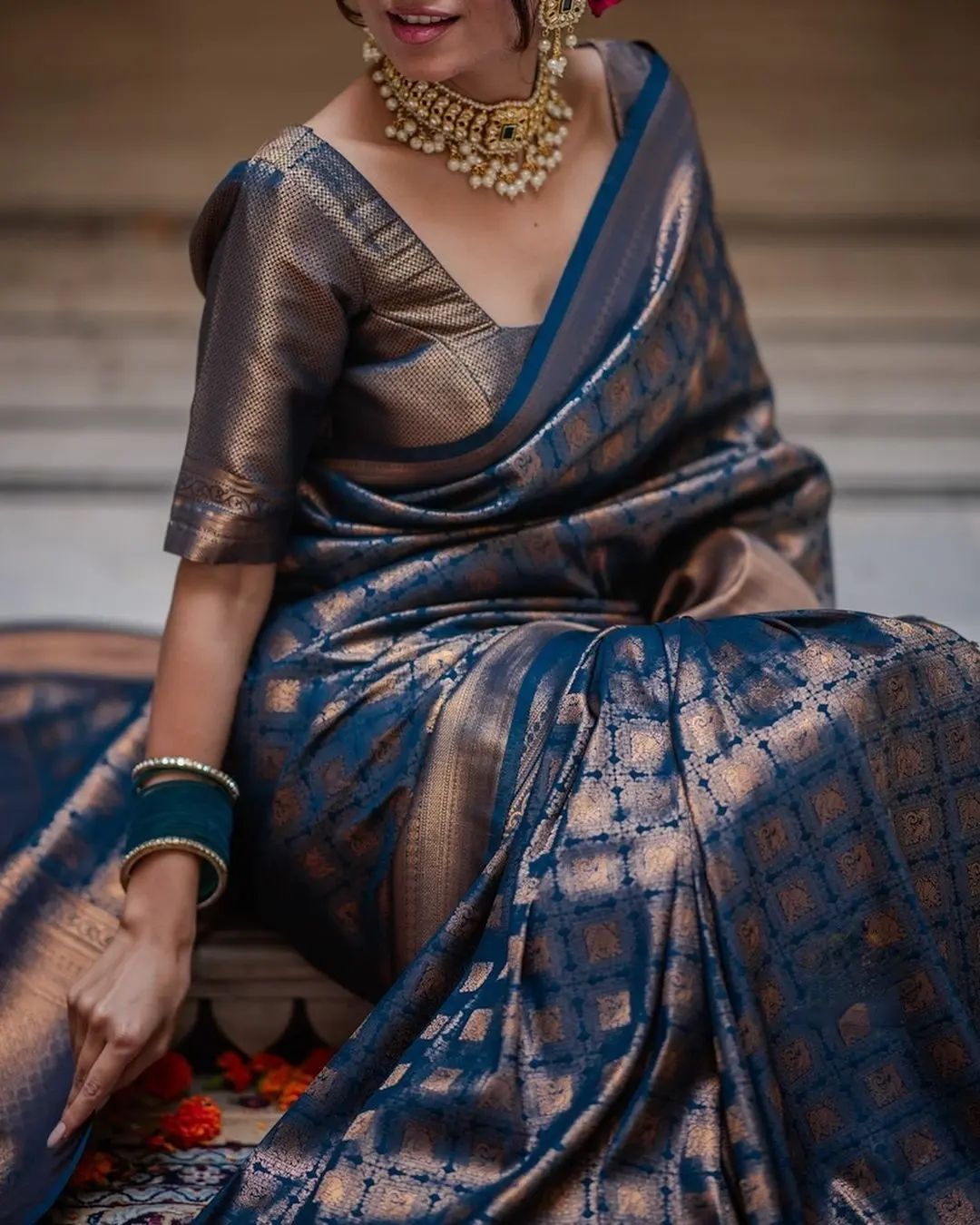 Royal Heritage Banarasi Soft Silk Saree with Classic Pallu – Colour 1