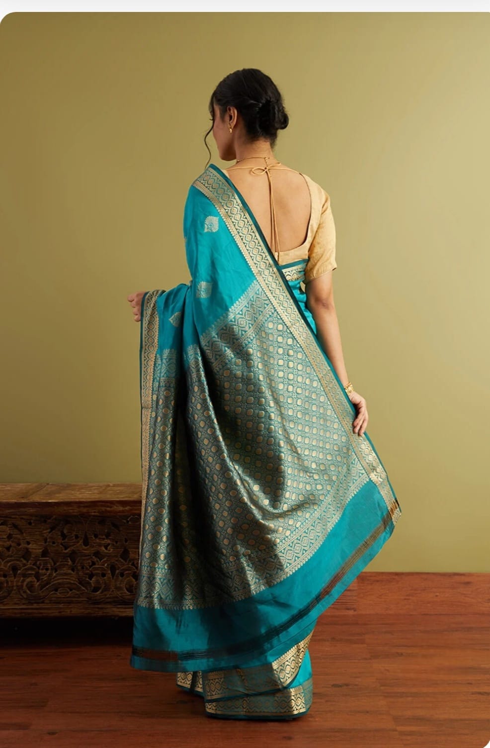Weave Heritage Banarasi Soft Silk Saree with Gold & Silver Zari – Colour 1