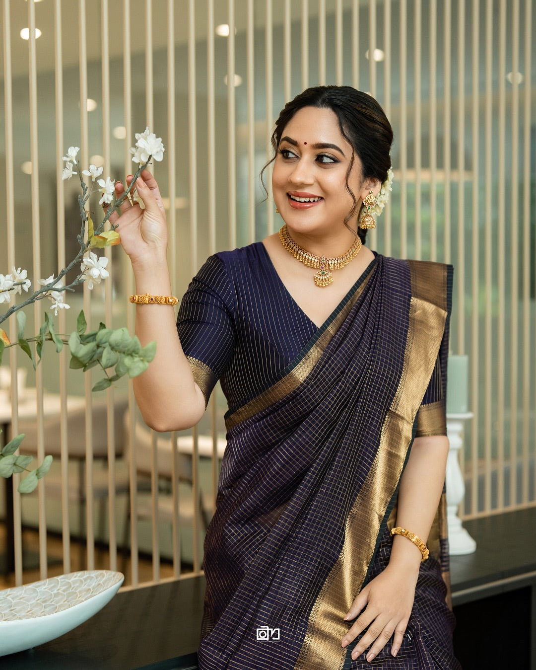 Radiant Simplicity Banarasi Soft Silk Saree Copper Zari