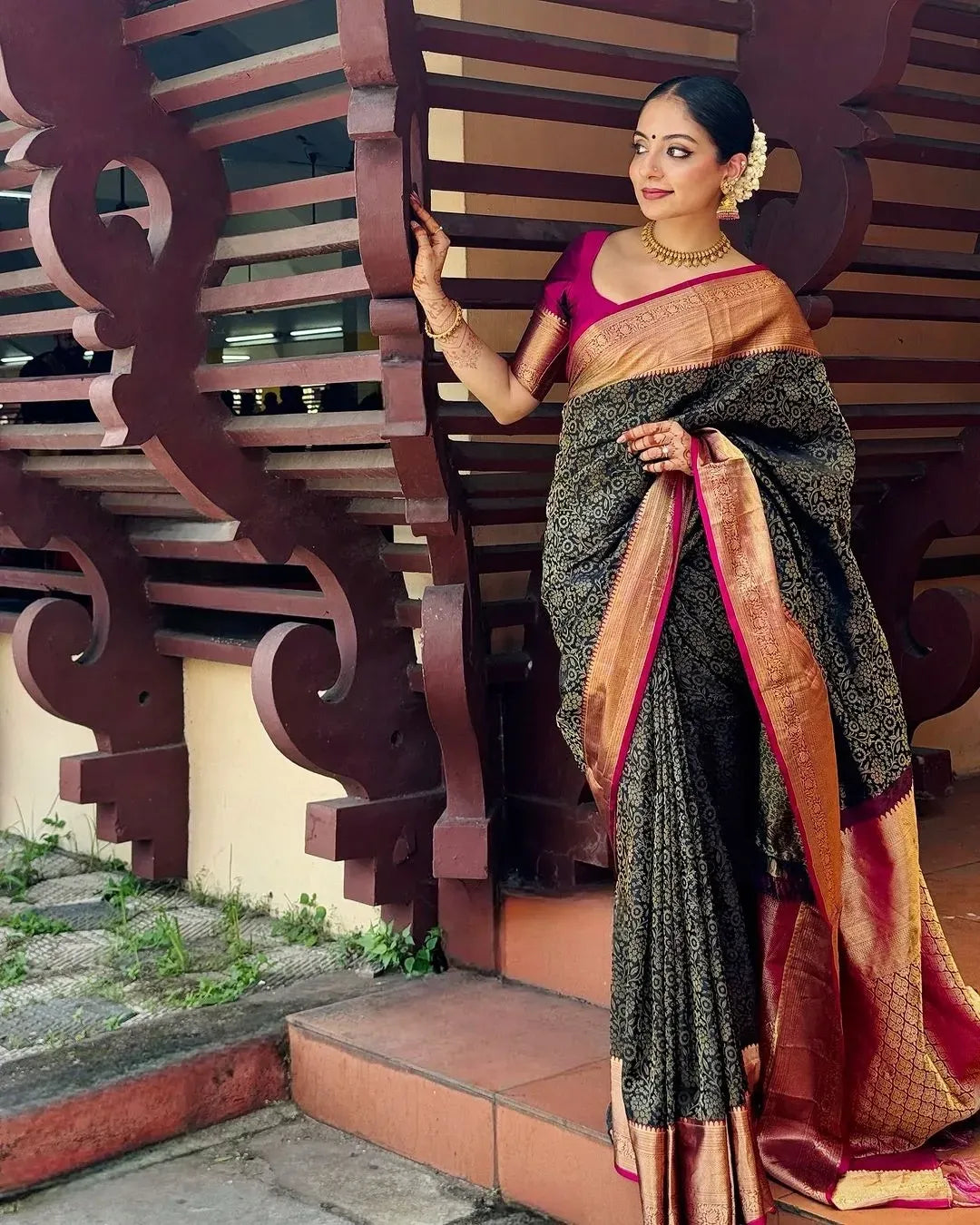 Radiant Majesty Banarasi Soft Silk Saree with Gold Zari