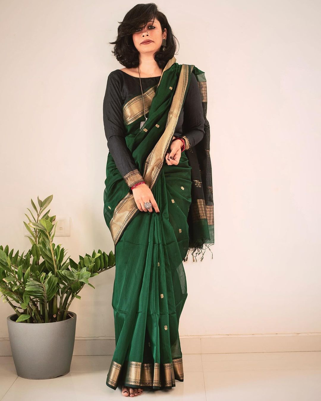 Celestial Sky Banarasi Soft Silk Saree with Vibrant Prints & Exquisite Copper Zari – Colour 1