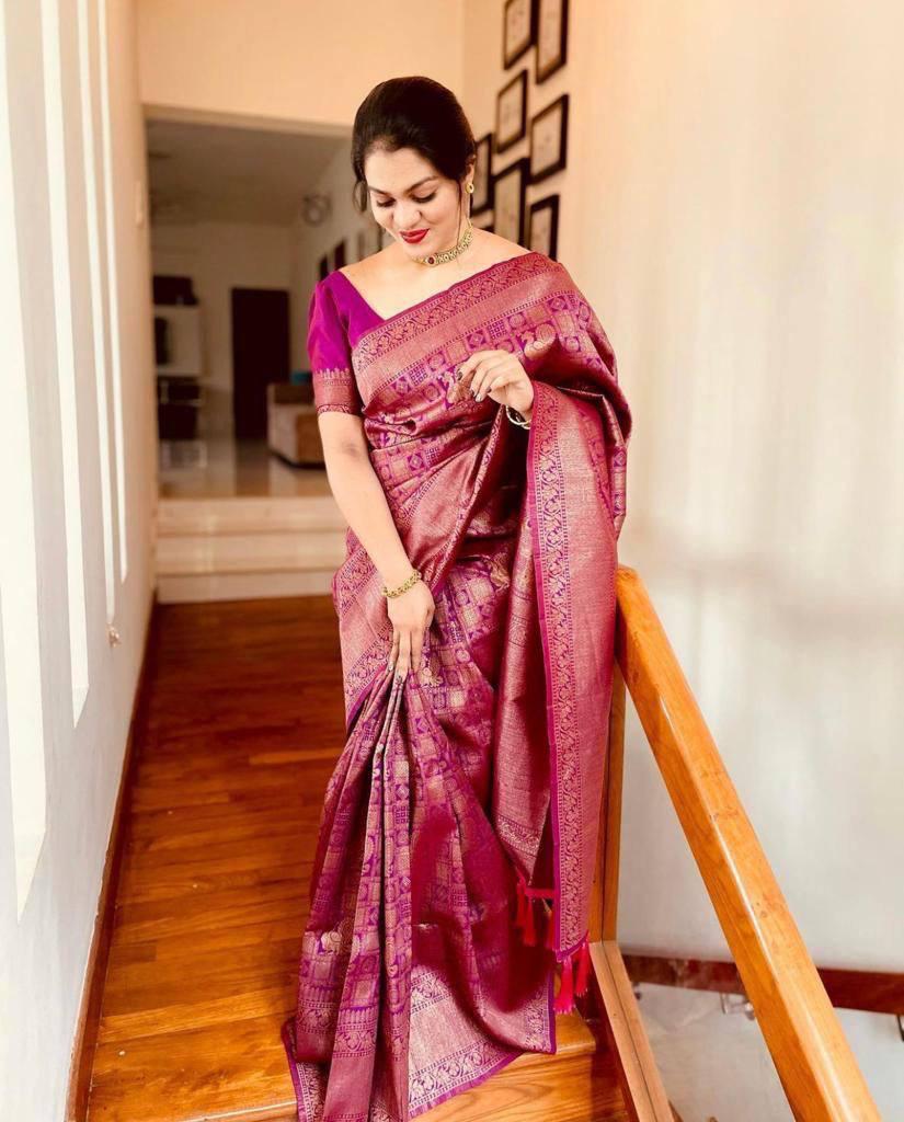 Banarasi Soft Silk Saree with Copper Zari – Shade 1 (570GM)