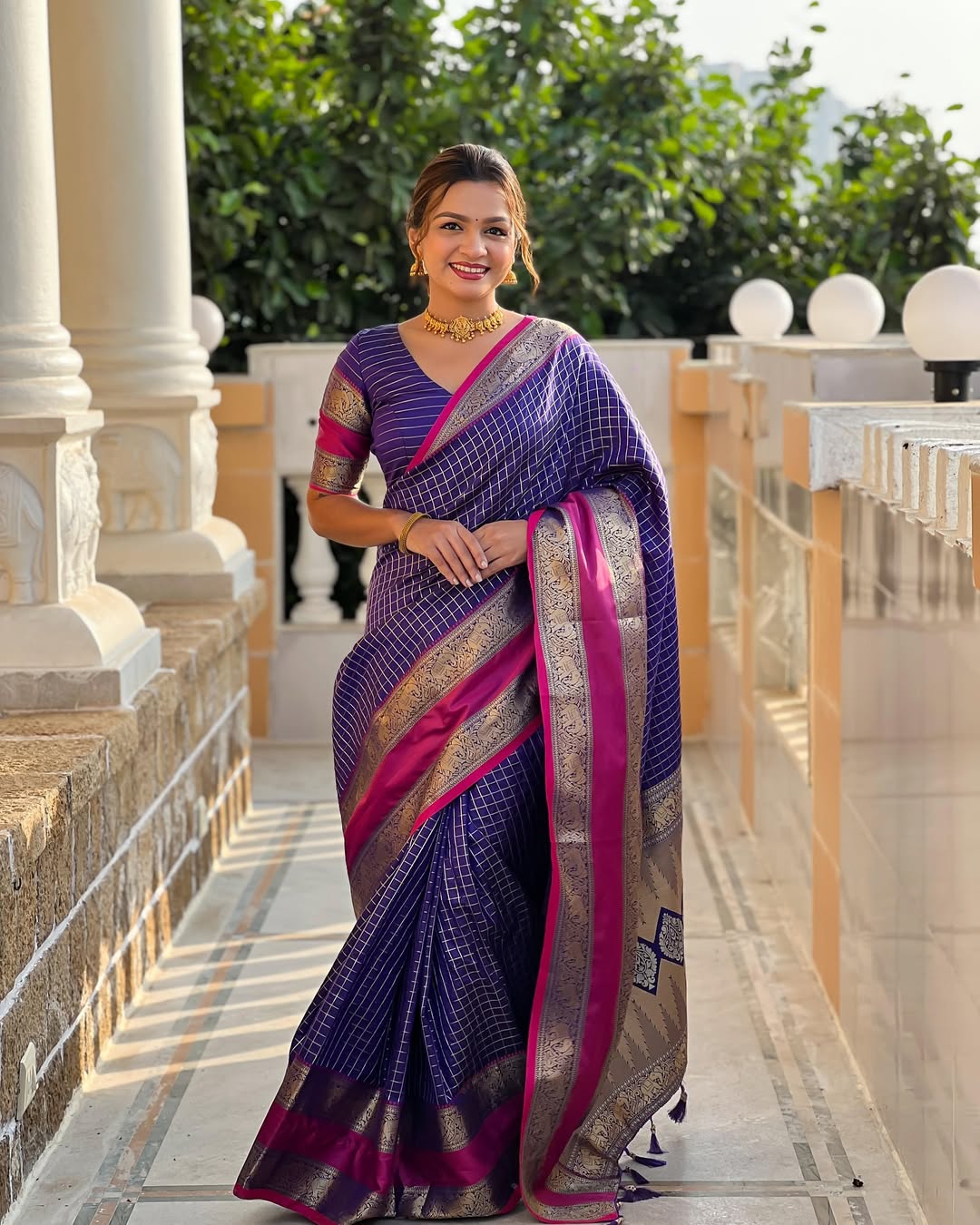 Ethereal Grace Banarasi Soft Silk Saree Colour 1
