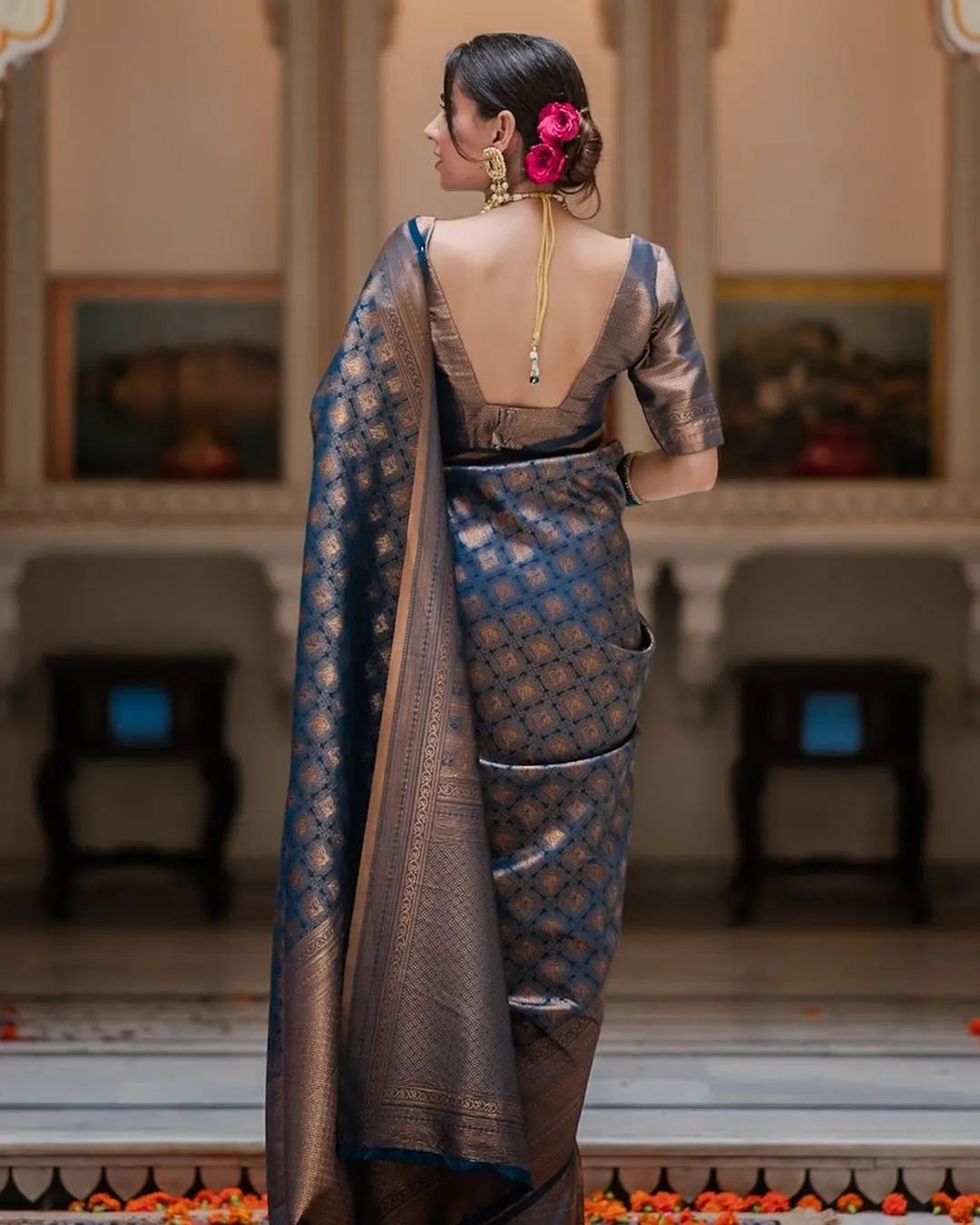 Royal Heritage Banarasi Soft Silk Saree with Classic Pallu – Colour 1