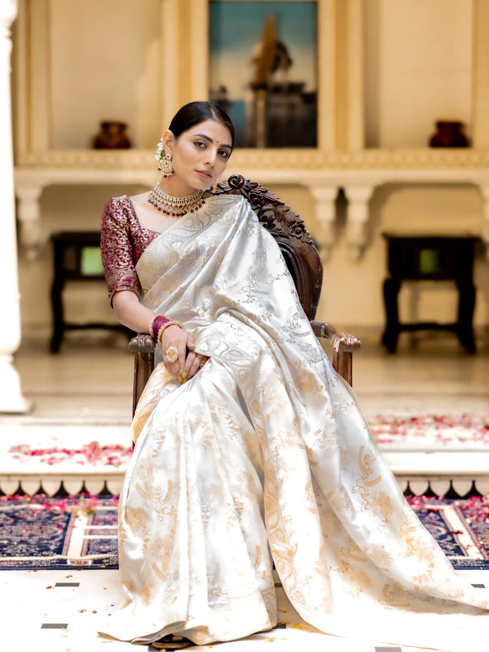 Royal Banarasi Soft Silk Saree with Gold Zari Brocade