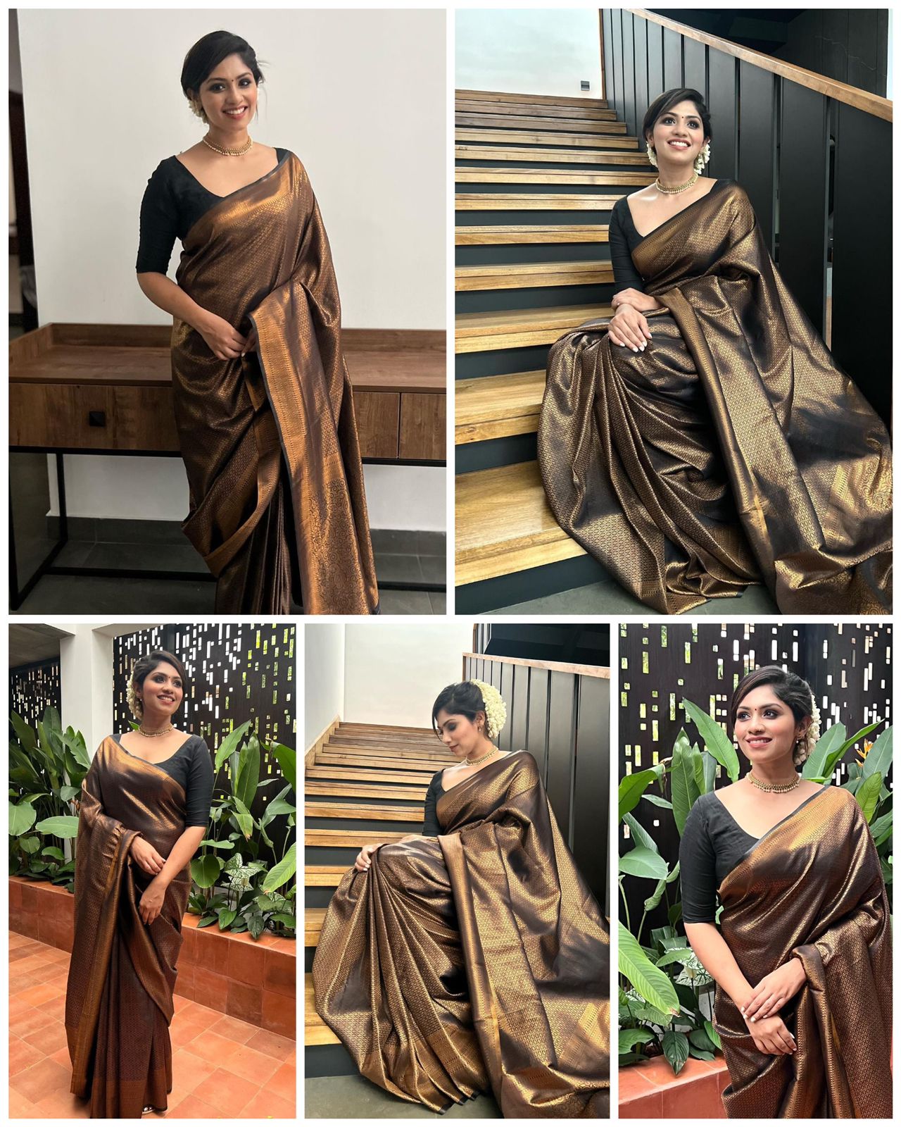 Eco Elegance Banarasi Soft Silk Saree with Copper Zari Weaving – Colour 1