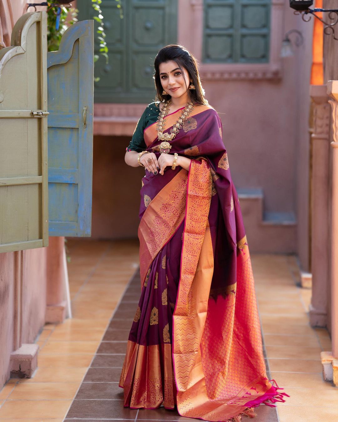 DCPL Banarasi Soft Silk Saree Colour 1 with Traditional Zari and Jacquard Weaving