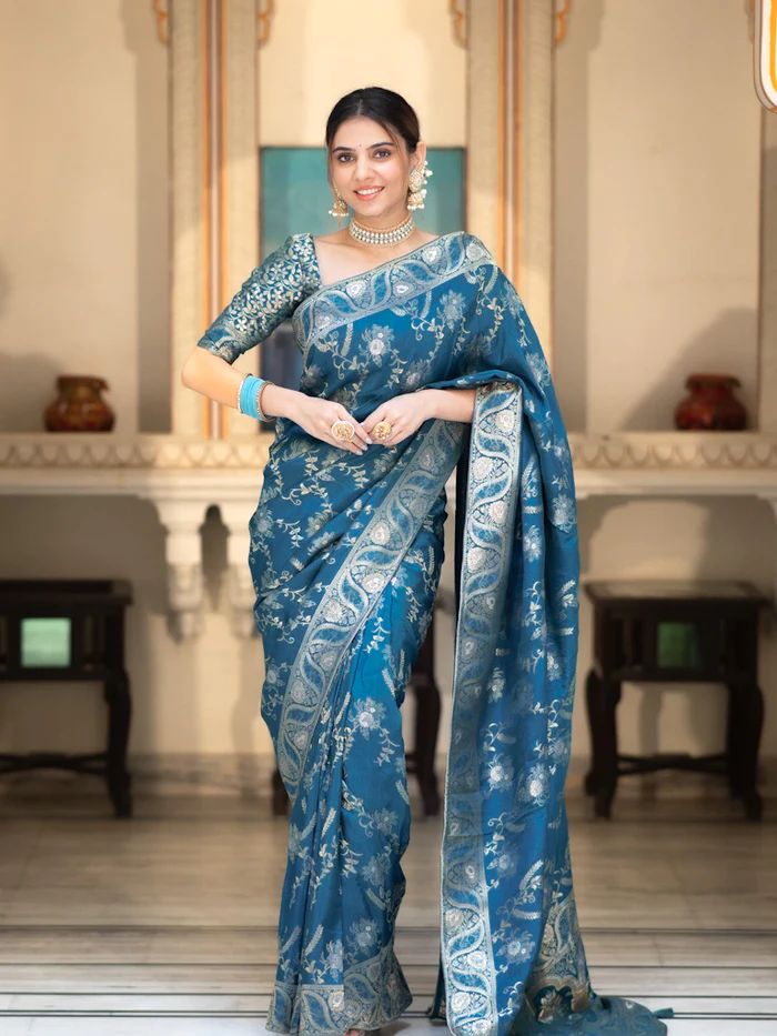 Royal Banarasi Soft Silk Saree with Gold Zari Brocade