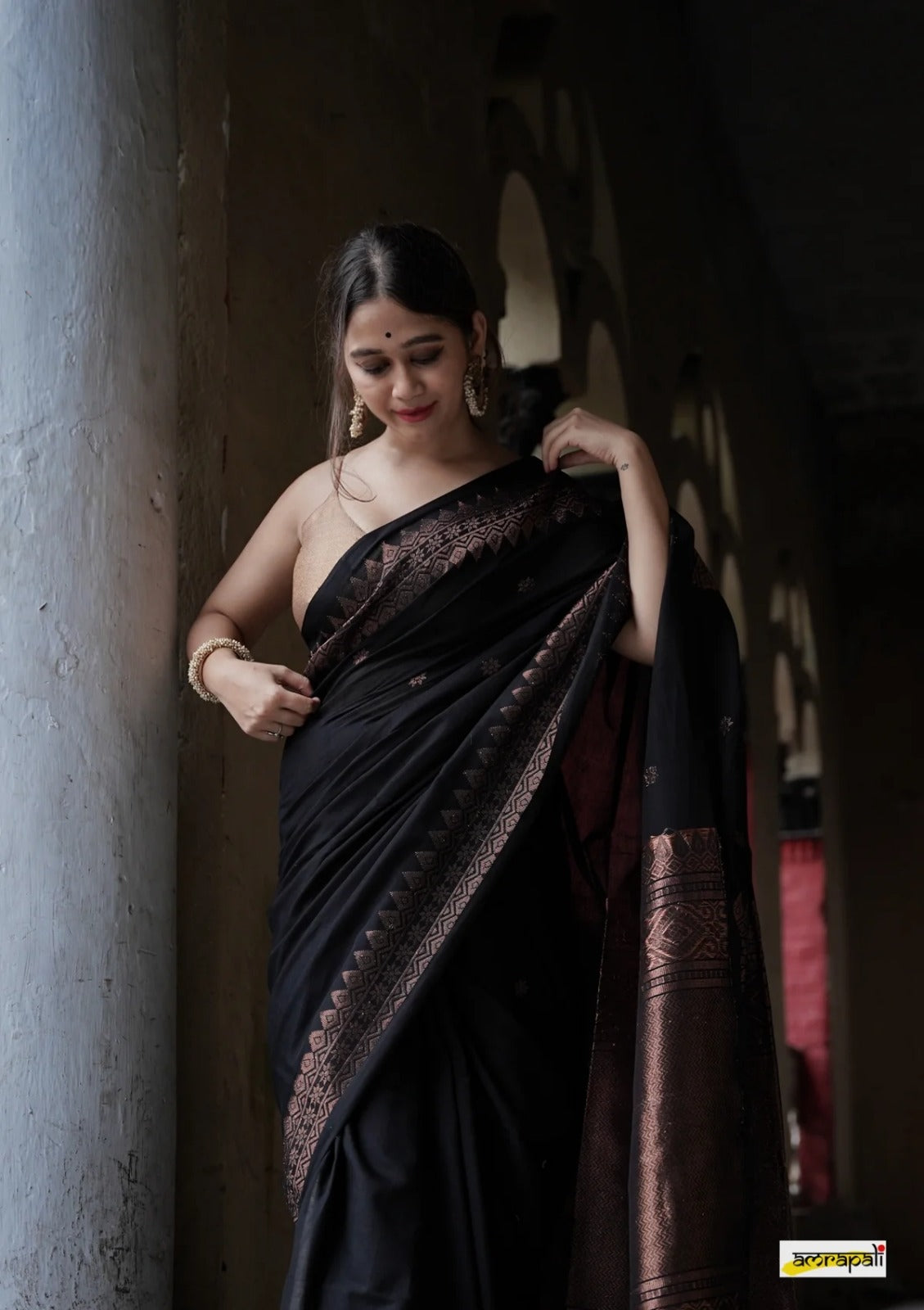 Banarasi Soft Silk Saree – Sky Blue, 564GM, Copper Zari Weaving, Elegant Ethnic Wear