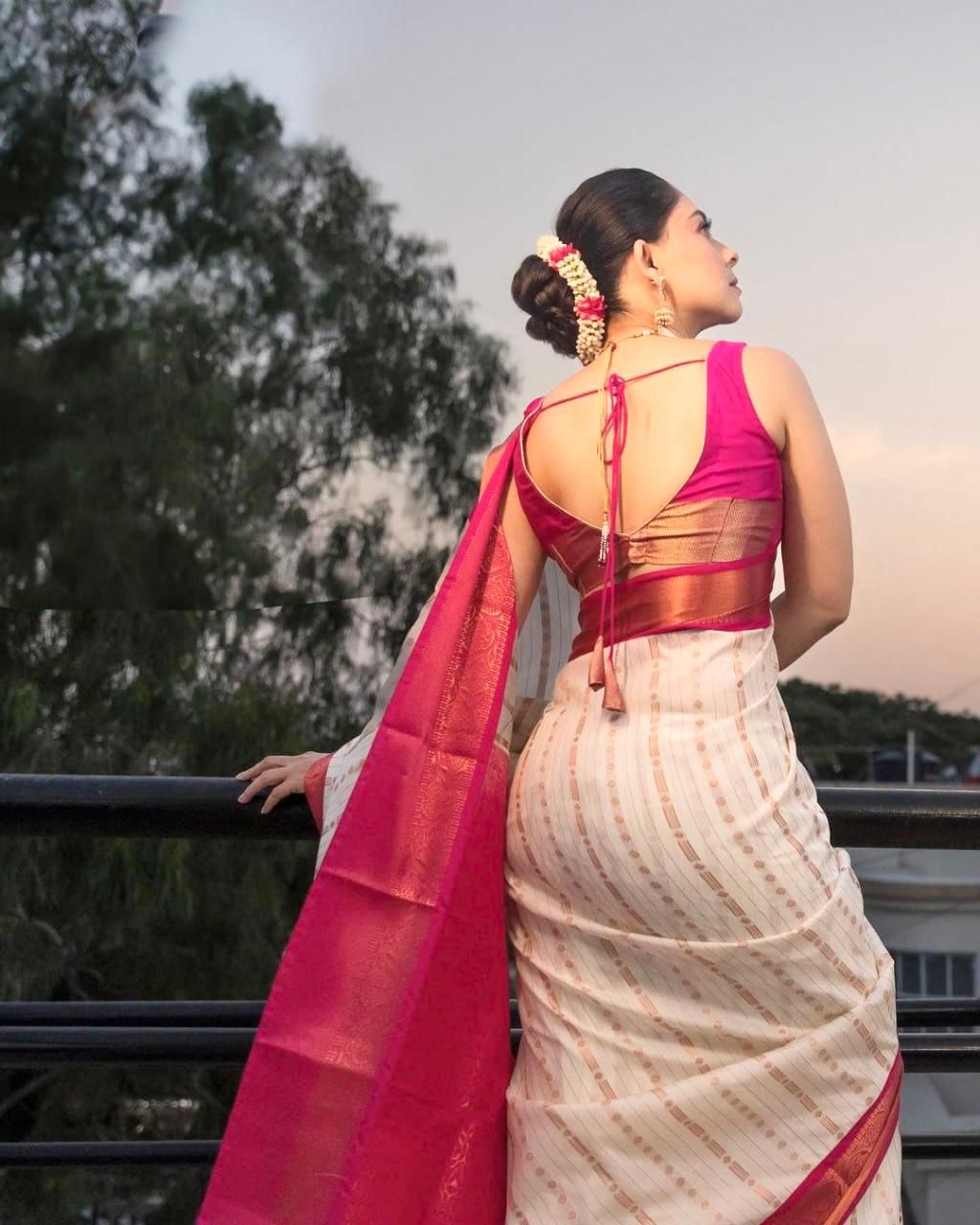Regal Charm Banarasi Silk Saree with Copper Zari