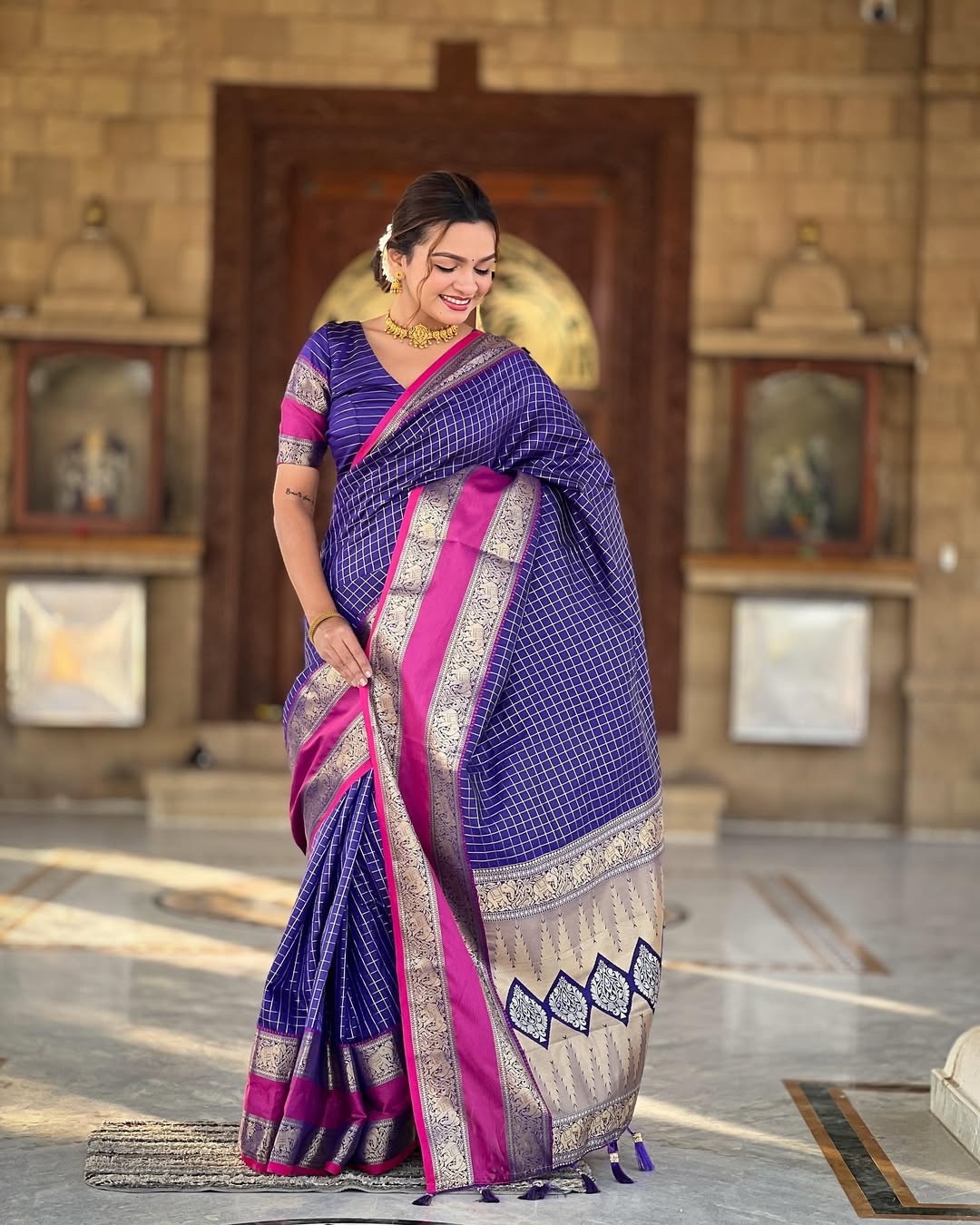 Ethereal Grace Banarasi Soft Silk Saree Colour 1