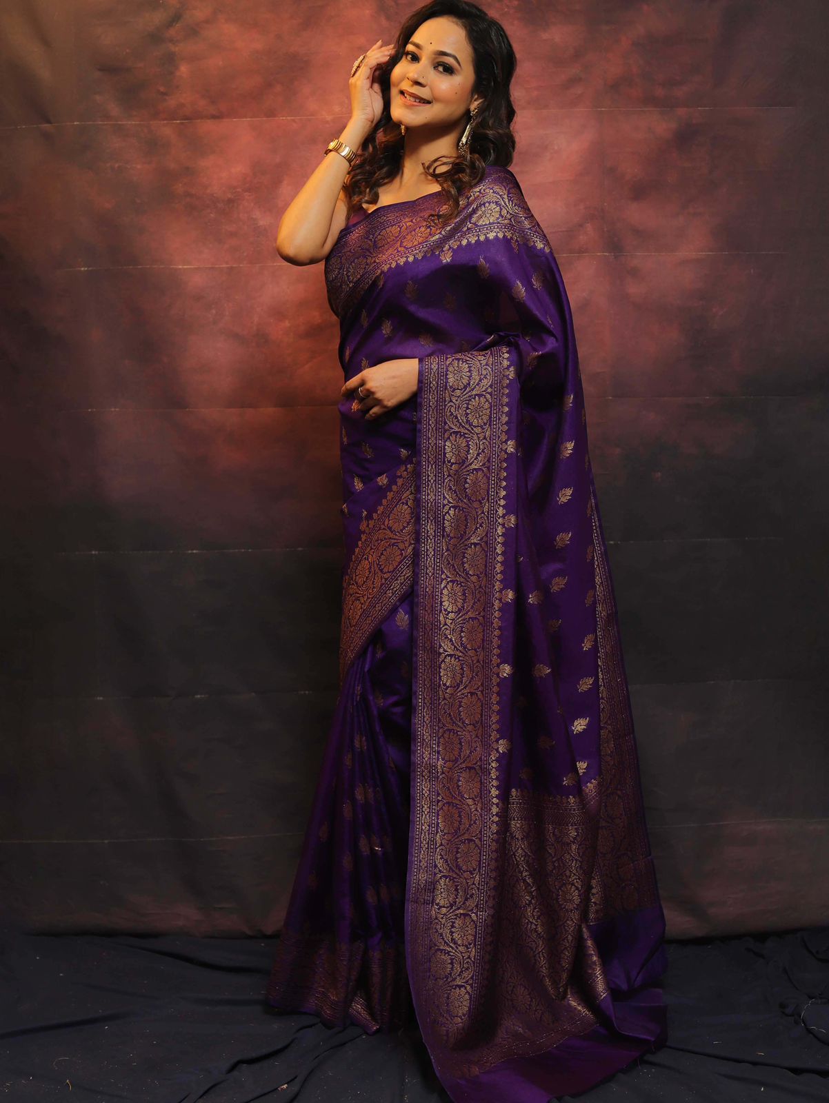 Majestic Banarasi Soft Silk Saree with Opulent Brocade & Designer Pallu – Colour 1
