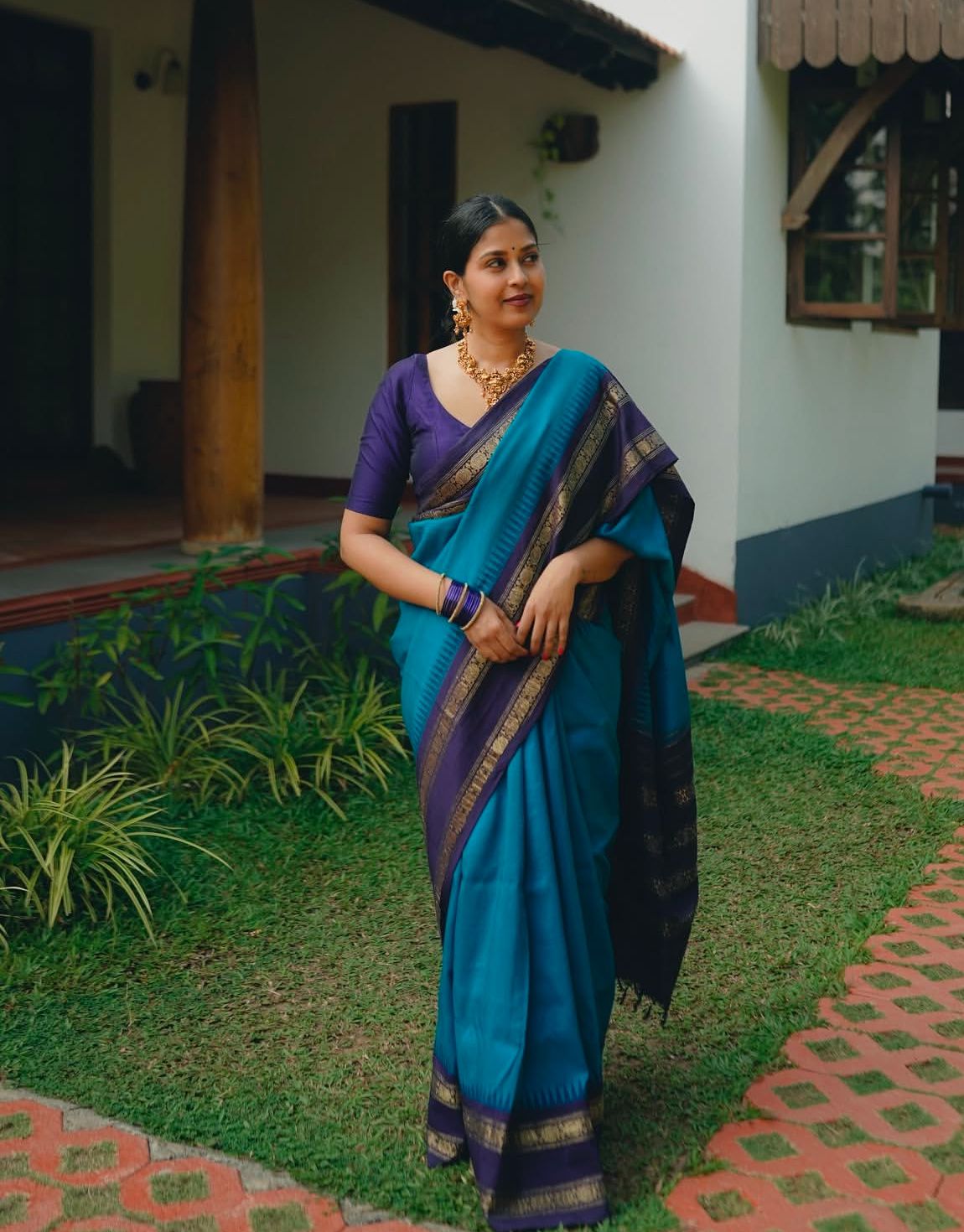 Golden Symphony Banarasi Soft Silk Saree with Gold Zari Weaving