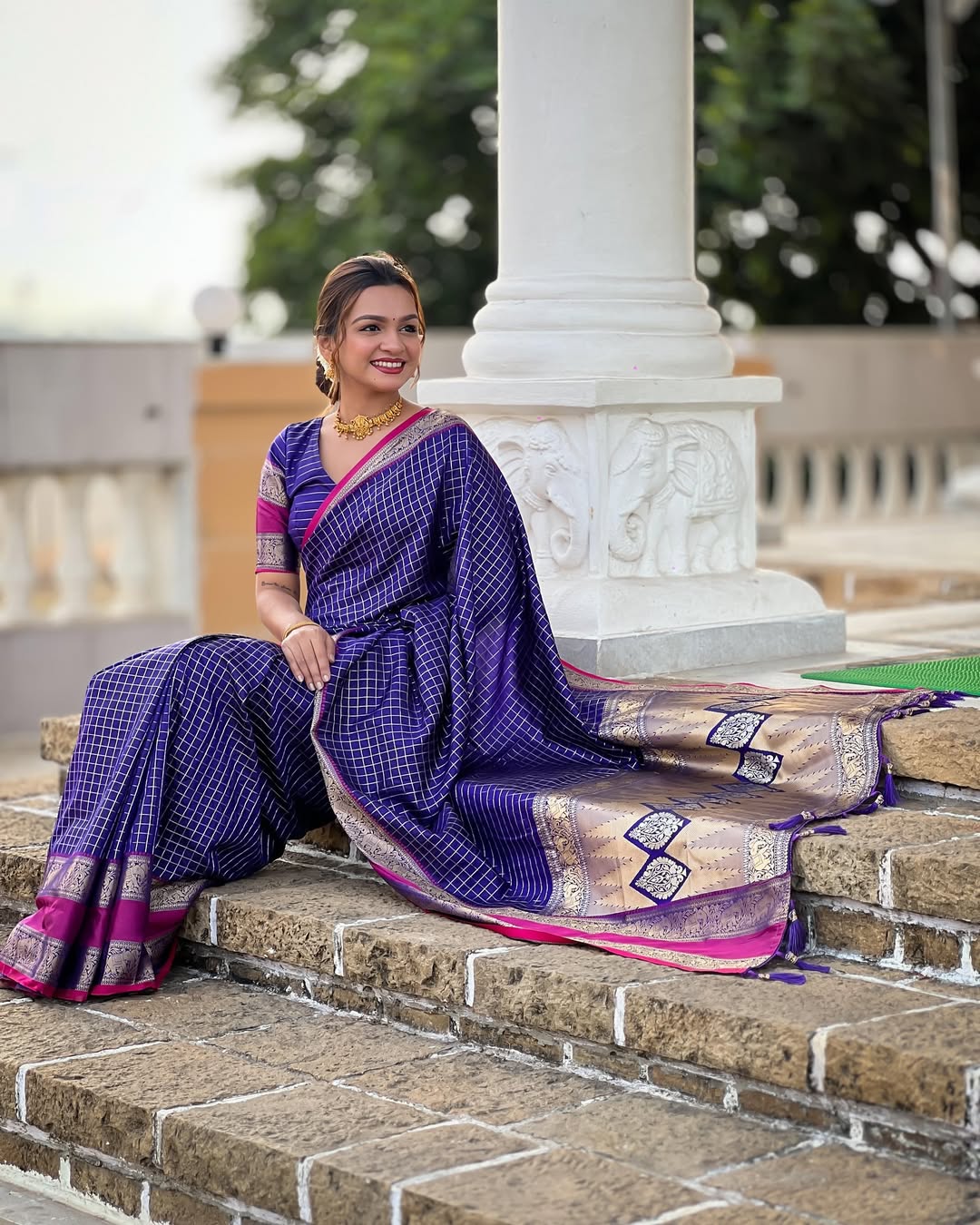 Ethereal Grace Banarasi Soft Silk Saree Colour 1