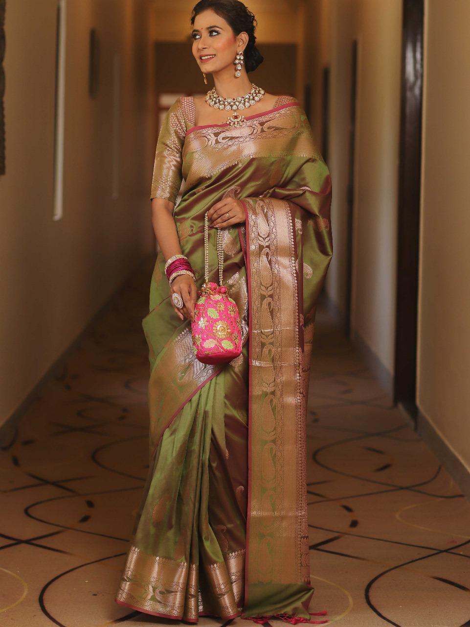 DCPL Banarasi Soft Silk Saree – Colour 5 | Elegant Minimal Weave Design