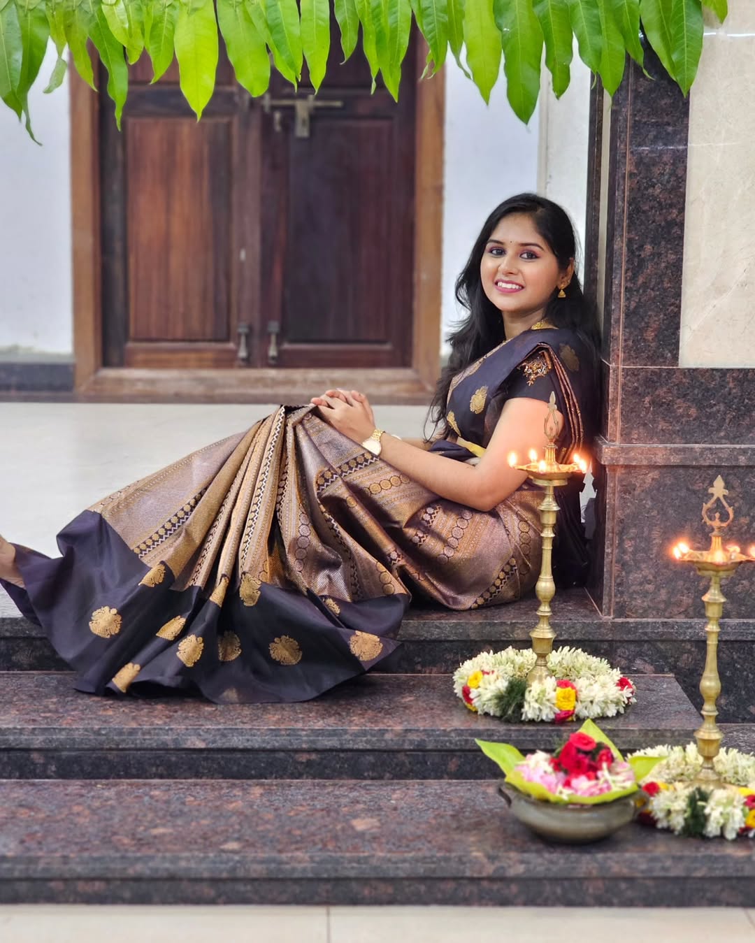 Banarasi Soft Silk Saree with Copper Zari